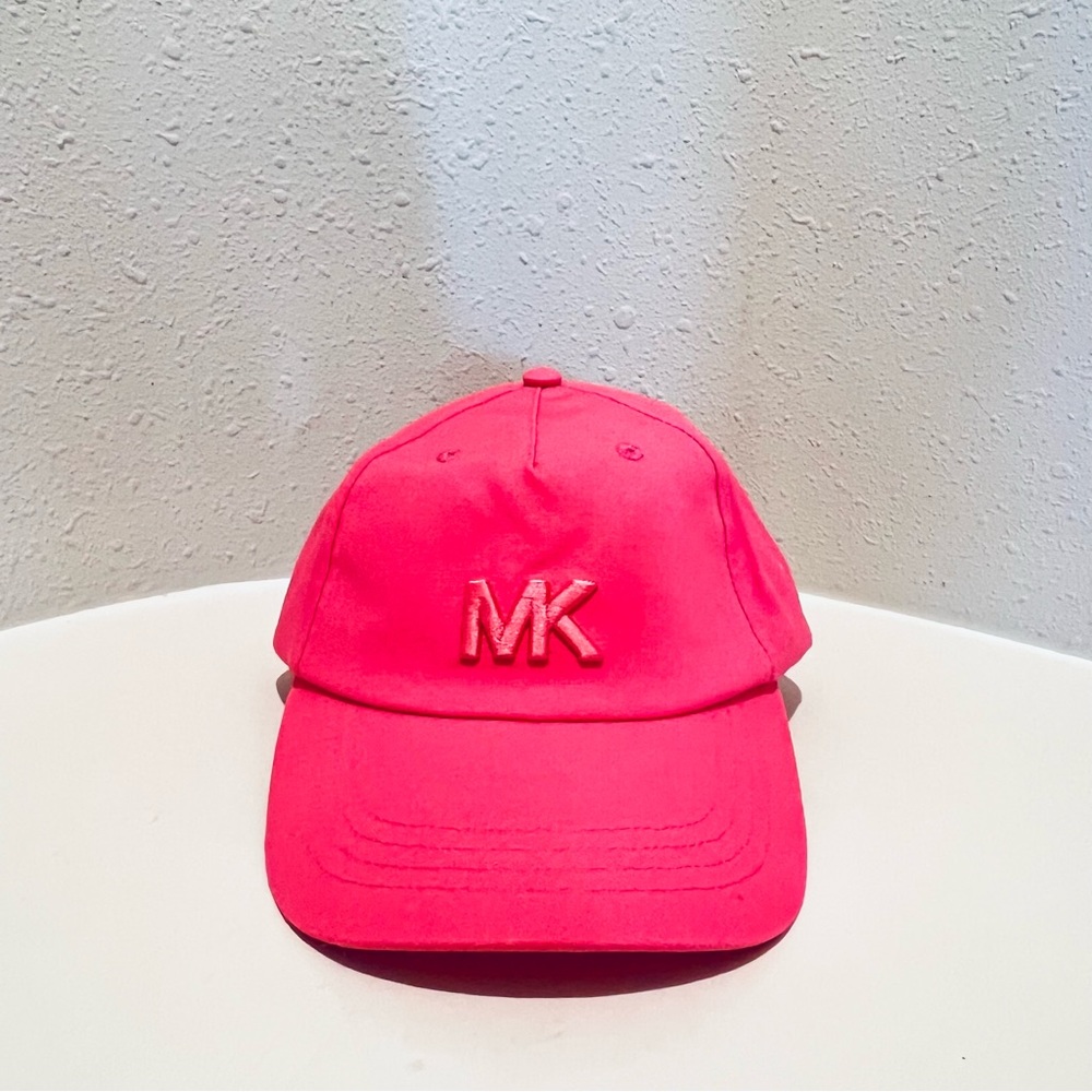 Michael Kors Signature Logo Cotton Pink Baseball Hat OS NWT